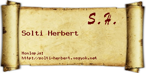 Solti Herbert névjegykártya
